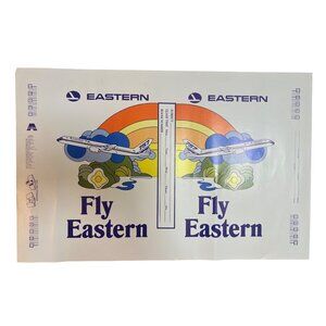 Vintage Fly Eastern Book Cover 22x14 AMSACO Airline Promo 757 Jumbo Ephemera